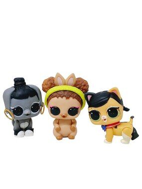 3 LOL Surprise Pets Honey Bun Rabbit Doll, Bunny Champ, Fuzzy Fan #J-4B